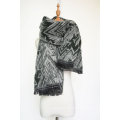 Women′s Cashmere Like Knitted Winter Heavy Wave Printing Shawl Scarf (SP301)